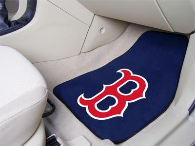 Boston Red Sox MLB Baseball Logo Car Floor Mats - Carpet - 2 Piece Set - Logo Floor Mats &amp; Car Mats