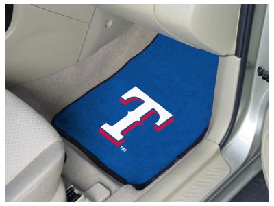 Texas Rangers MLB Baseball Logo Car Floor Mats - Carpet - 2 Piece Set - Logo Floor Mats &amp; Car Mats