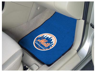 New York Mets MLB Baseball Logo Car Floor Mats - Carpet - 2 Piece Set - Logo Floor Mats &amp; Car Mats