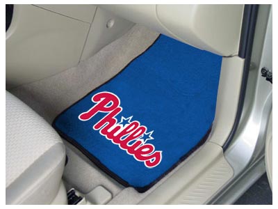 Philadelphia Phillies MLB Baseball Logo Car Floor Mats - Carpet - 2 Piece Set - Logo Floor Mats &amp; Car Mats