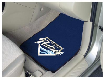 San Diego Padres MLB Baseball Logo Car Floor Mats - Carpet - 2 Piece Set - Logo Floor Mats &amp; Car Mats