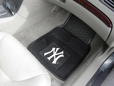 New York Yankees MLB Baseball Logo Car Floor Mats - Heavy-Duty Vinyl - 2 Piece Set - Logo Floor Mats &amp; Car Mats