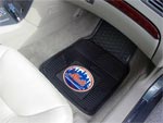 New York Mets MLB Baseball Logo Car Floor Mats - Heavy-Duty Vinyl - 2 Piece Set FM-8780