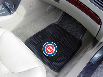 Chicago Cubs MLB Baseball Logo Car Floor Mats - Heavy-Duty Vinyl - 2 Piece Set - Logo Floor Mats &amp; Car Mats