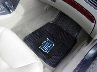 Detroit Tigers MLB Baseball Logo Car Floor Mats - Heavy-Duty Vinyl - 2 Piece Set - Logo Floor Mats &amp; Car Mats