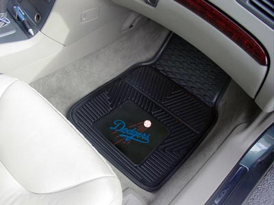 LA Dodgers MLB Baseball Logo Car Floor Mats - Heavy-Duty Vinyl - 2 Piece Set - Logo Floor Mats &amp; Car Mats