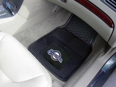Milwaukee Brewers MLB Baseball Logo Car Floor Mats - Heavy-Duty Vinyl - 2 Piece Set - Logo Floor Mats &amp; Car Mats