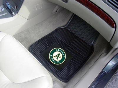 Oakland Athletics MLB Baseball Logo Car Floor Mats - Heavy-Duty Vinyl - 2 Piece Set - Logo Floor Mats &amp; Car Mats