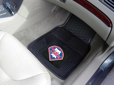 Philadelphia Phillies MLB Baseball Logo Car Floor Mats - Heavy-Duty Vinyl - 2 Piece Set - Logo Floor Mats &amp; Car Mats