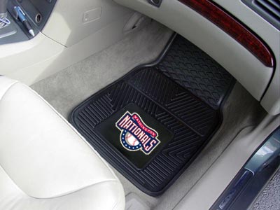 Washington Nationals MLB Baseball Logo Car Floor Mats - Heavy-Duty Vinyl - 2 Piece Set - Logo Floor Mats &amp; Car Mats