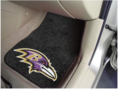 Baltimore Ravens NFL Football Logo Car Floor Mats - Carpet - 2 Piece Set - Logo Floor Mats &amp; Car Mats