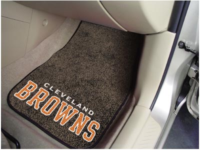 Cleveland Browns NFL Football Logo Car Floor Mats - Carpet - 2 Piece Set - Logo Floor Mats &amp; Car Mats