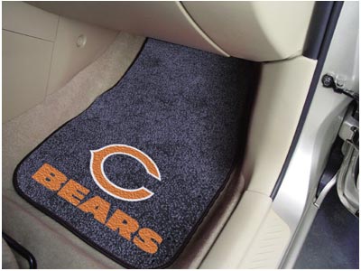 Chicago Bears NFL Football Logo Car Floor Mats - Carpet - 2 Piece Set - Logo Floor Mats &amp; Car Mats