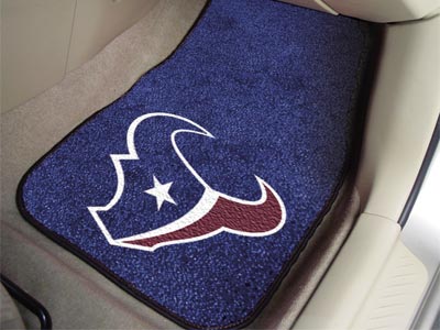 Houston Texans NFL Football Logo Car Floor Mats - Carpet - 2 Piece Set - Logo Floor Mats &amp; Car Mats