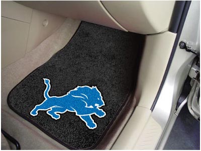 Detroit Lions NFL Football Logo Car Floor Mats - Carpet - 2 Piece Set - Logo Floor Mats &amp; Car Mats