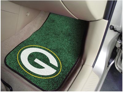 Green Bay Packers NFL Football Logo Car Floor Mats - Carpet - 2 Piece Set - Logo Floor Mats &amp; Car Mats