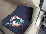Miami Dolphins NFL Football Logo Car Floor Mats - Carpet - 2 Piece Set