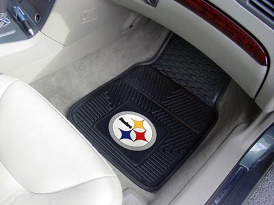 Pittsburgh Steelers NFL Football Logo Car Floor Mats - Heavy-Duty Vinyl - 2 Piece Set - Logo Floor Mats &amp; Car Mats