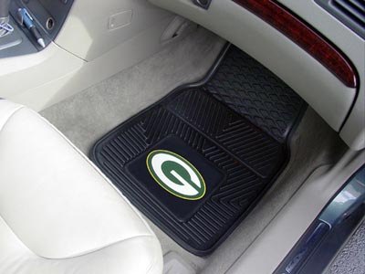 Green Bay Packers NFL Football Logo Car Floor Mats - Heavy-Duty Vinyl - 2 Piece Set - Logo Floor Mats &amp; Car Mats