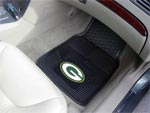 Green Bay Packers NFL Football Logo Car Floor Mats - Heavy-Duty Vinyl - 2 Piece Set