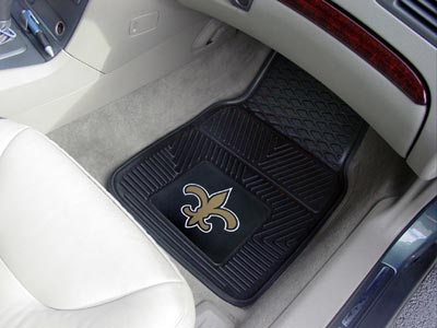 New Orleans Saints NFL Football Logo Car Floor Mats - Heavy-Duty Vinyl - 2 Piece Set - Logo Floor Mats &amp; Car Mats