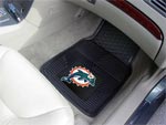 Miami Dolphins NFL Football Logo Car Floor Mats - Heavy-Duty Vinyl - 2 Piece Set