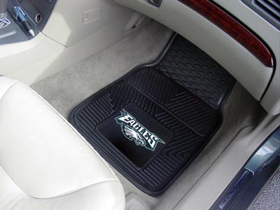 Philadelphia Eagles NFL Football Logo Car Floor Mats - Heavy-Duty Vinyl - 2 Piece Set - Logo Floor Mats &amp; Car Mats