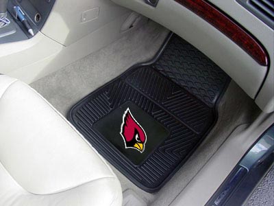 Arizona Cardinals NFL Football Logo Car Floor Mats - Heavy-Duty Vinyl - 2 Piece Set - Logo Floor Mats &amp; Car Mats