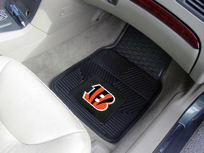 Cincinnati Bengals NFL Football Logo Car Floor Mats - Heavy-Duty Vinyl - 2 Piece Set - Logo Floor Mats &amp; Car Mats