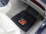 Cincinnati Bengals NFL Football Logo Car Floor Mats - Heavy-Duty Vinyl - 2 Piece Set