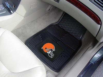 Cleveland Browns NFL Football Logo Car Floor Mats - Heavy-Duty Vinyl - 2 Piece Set - Logo Floor Mats &amp; Car Mats