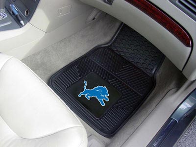 Detroit Lions NFL Football Logo Car Floor Mats - Heavy-Duty Vinyl - 2 Piece Set - Logo Floor Mats &amp; Car Mats