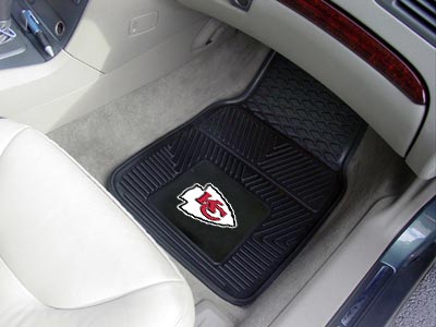 Kansas City Chiefs NFL Football Logo Car Floor Mats - Heavy-Duty Vinyl - 2 Piece Set - Logo Floor Mats &amp; Car Mats