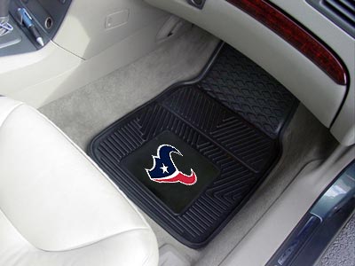 Houston Texans NFL Football Logo Car Floor Mats - Heavy-Duty Vinyl - 2 Piece Set - Logo Floor Mats &amp; Car Mats