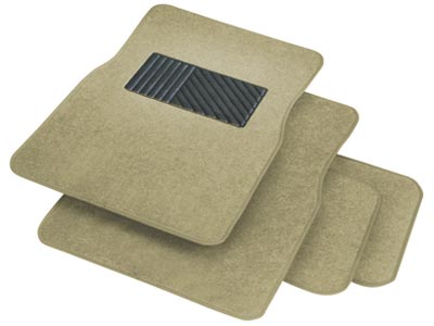 Rubber Queen [7054-3] Carpeted Car Floor Mat - 4-Piece Set - Beige - Auto Interior Matting &amp; Carpets