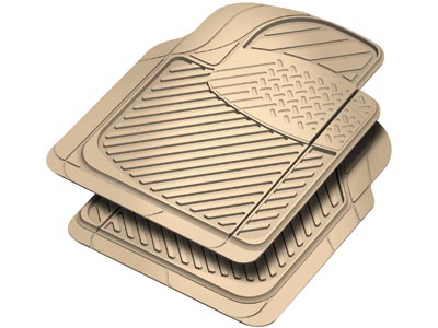 Rubber Queen [7090-3] Rubber Truck Floor Mat - 2-Piece Set - Beige - Auto Interior Matting &amp; Carpets