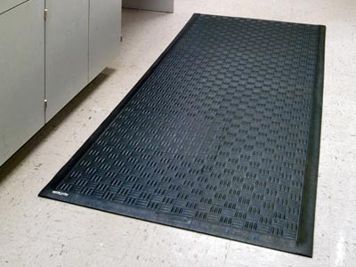 Andersen [370] Cushion Station™ Dry Area Anti-Fatigue Floor Mat - Black - Solid - 7/16" Thickness - Commercial Anti-Fatigue &amp; Cushioned Matting