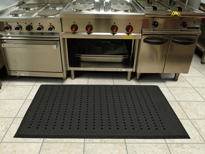 Andersen [414] Cushion Max™ Wet/Dry Area Anti-Fatigue Floor Mat - Black - With Holes - 5/8" Thickness - Commercial Anti-Fatigue &amp; Cushioned Matting