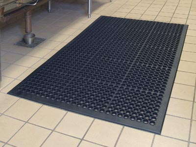 Andersen [301] Comfort Mate™ Wet/Oily Area Anti-Fatigue Flow-Through Floor Mat - Black - 1/2" Thickness - Commercial Anti-Fatigue &amp; Cushioned Matting