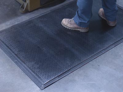 Andersen [480] Happy Feet™ Wet/Dry Area Anti-Fatigue Floor Mat - Textured Surface - Black Border - 1/2" Thickness - Commercial Anti-Fatigue &amp; Cushioned Matting