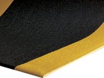 Andersen [930] Sure Cushion™ Yellow Border PVC Foam Floor Mat Runner - Charcoal w/ Border - 3/8" Thickness