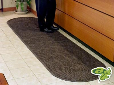 Andersen [2249] WaterHog™ ECO Grand Premier Indoor Scraper/Wiper Entrance Floor Mat - Two Oval Ends - 3/8" Thickness - Commercial Entrance Mats &amp; Carpets