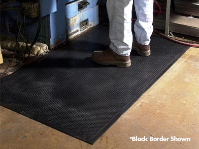Andersen [400] Safety Scrape™ Slip-Resistant Floor Mat - OSHA Border - 1/8" Thickness - Commercial Anti-Slip &amp; Fall Matting