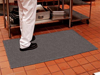 Andersen [418] Traction Hog™ Slip-Resistant Floor Mat - Black - Solid - 1/8" Thickness - Commercial Anti-Slip &amp; Fall Matting