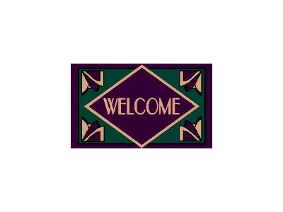 Andersen Computuft Greeting MessageMat Floor Mat - Art Deco - Welcome - 3' x 4' - Commercial Message &amp; Graphic Mats