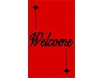 Andersen Computuft Greeting MessageMat Floor Mat - Starburst - Red - Welcome - 3' x 5' AM-CT-STRR-3X5
