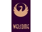 Andersen Computuft Greeting MessageMat Floor Mat - Swan - Welcome - 3' x 5' AM-CT-SWA-3X5