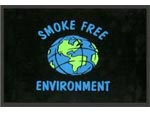 Crown Smoke Free Logo Message Floor Mat - Flocked - Vinyl Back - 4' x 6' CM-F2HS46BK