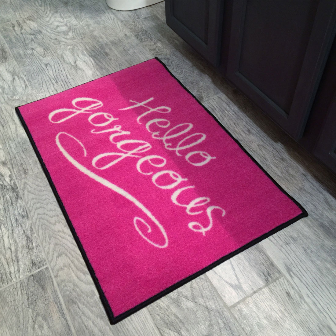 Hello Pink Door Mat Commercial Floor