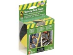 Life-Safe® Anti-Slip Safety Grit Tape - Black w/ Yellow Stripe - 2" x 15'